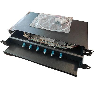 品質  6 Port Fiber Optic Patch Panel SC 12 Core 1U Rack Mount Fiber Enclosure 工場