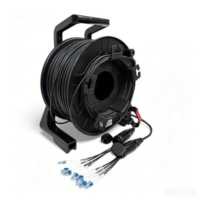 品質  150M Tac Fiber TPU Armord Tactical Fiber Single-Mode 4/6/8/12 Strands Cable on Reel with SC LC ST Connectors for Live Streaming 工場