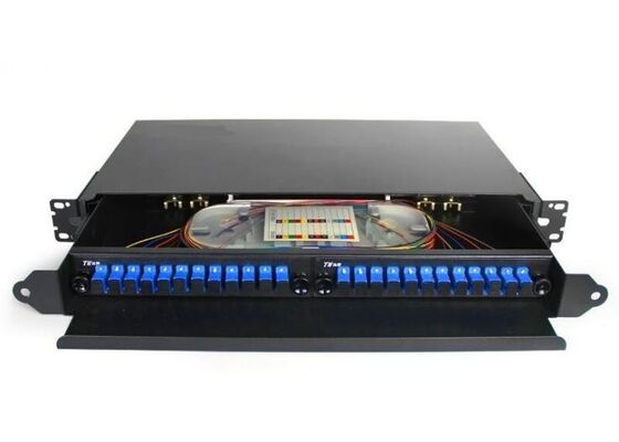 黒いラック マウント繊維の終了箱FCのパッチ盤ODF 24Core
