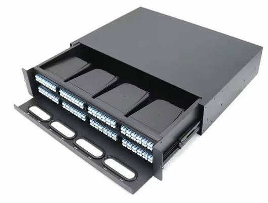 2U 192コア MTP MPO - LCパッチパネル ODFシャーシエンクロージャ スライドタイプ 8カセット用